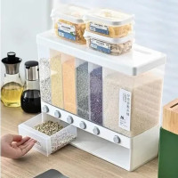 Диспенсер для круп на 6 секций  multifunctional household rice bucket AB-5