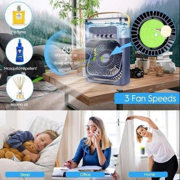 Мини кондиционер Air Cooler Fan 4в1 с USB, ночником, увлажнителем и LED подсветкой для дома