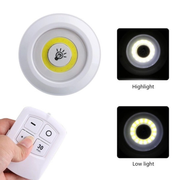 Комплект из 3 накладных LED светильников с пультом управления и таймером
