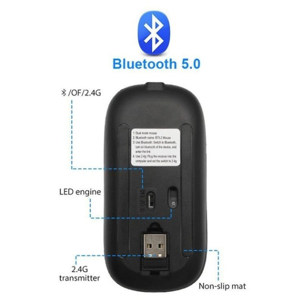 Беспроводная компьютерная мышь X-Game с аккумулятором, Bluetooth и 2.4GHz, оптическая, для обеих рук