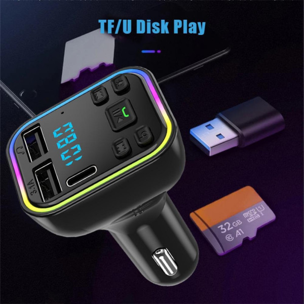 FM-модулятор в автомобиль G39 с Bluetooth 5.0, USB-разъёмом и дисплеем, автомобильный FM-передатчик Car FM Pla