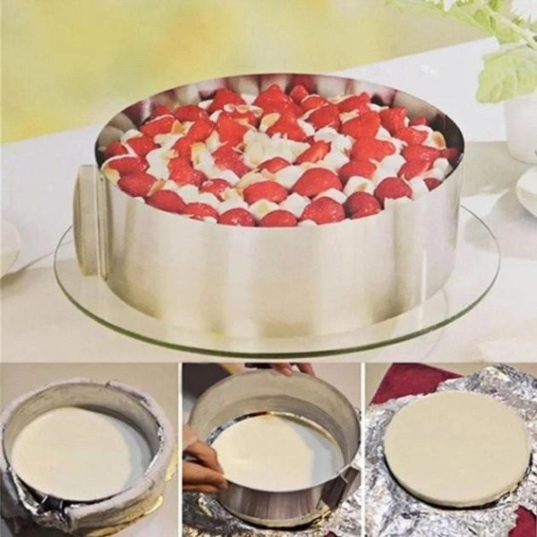 Кондитерское раздвижное кольцо Cake Ring для выпечки, круглая форма 16-30 см