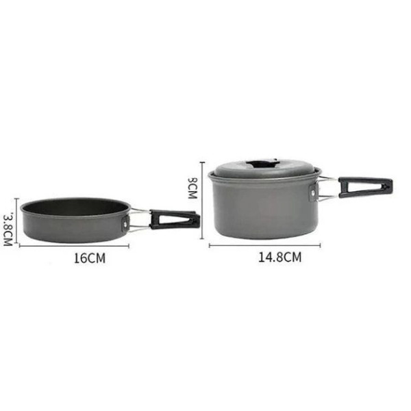 Походный туристический комплект на 2 человека Cooking Set DS-200 из анодированного алюминия