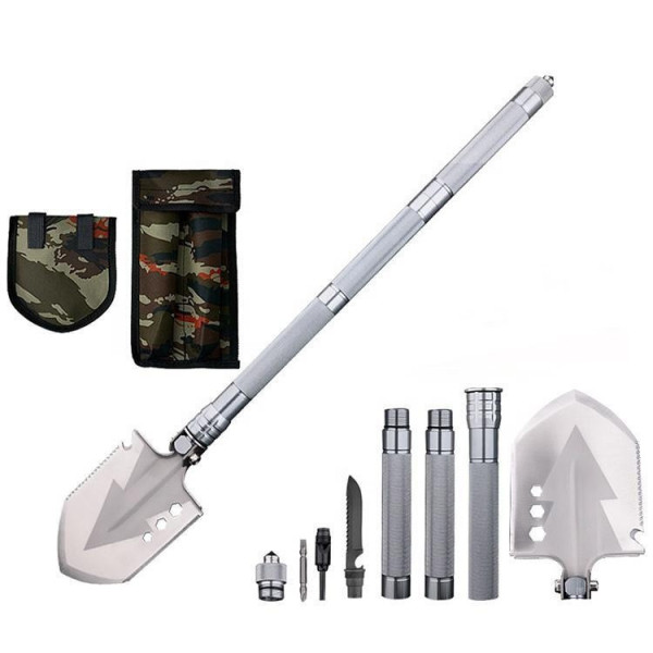 Складная многофункциональная лопата-мультитул 10-в-1 Multifunctional shovel ES-118 с чехлом