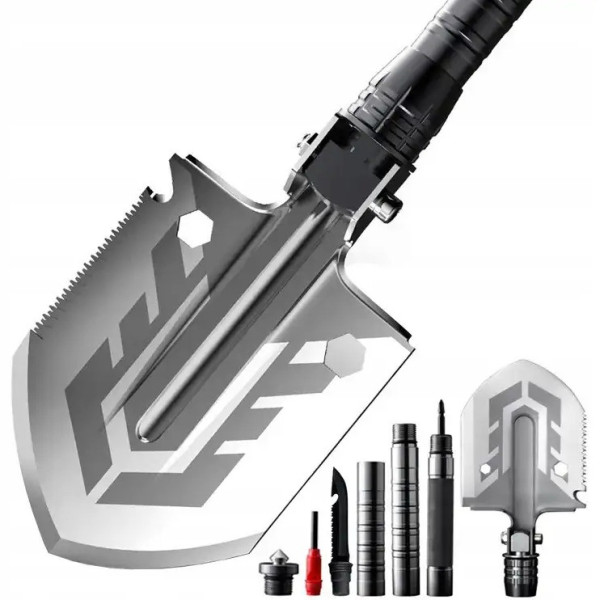 Складная многофункциональная лопата-мультитул 10-в-1 Multifunctional shovel ES-118 с чехлом