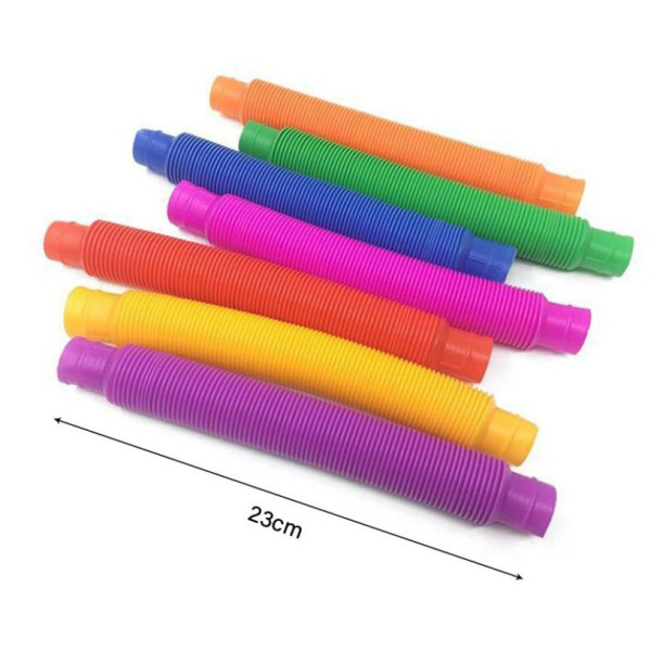 Набор из 12 пластиковых эластичных труб S Fidget Pop Tube для ручного антистресса и сенсорных игр