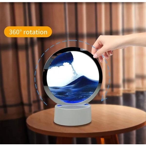 Настольный ночник в форме песочных часов с RGB подсветкой и 3D картиной