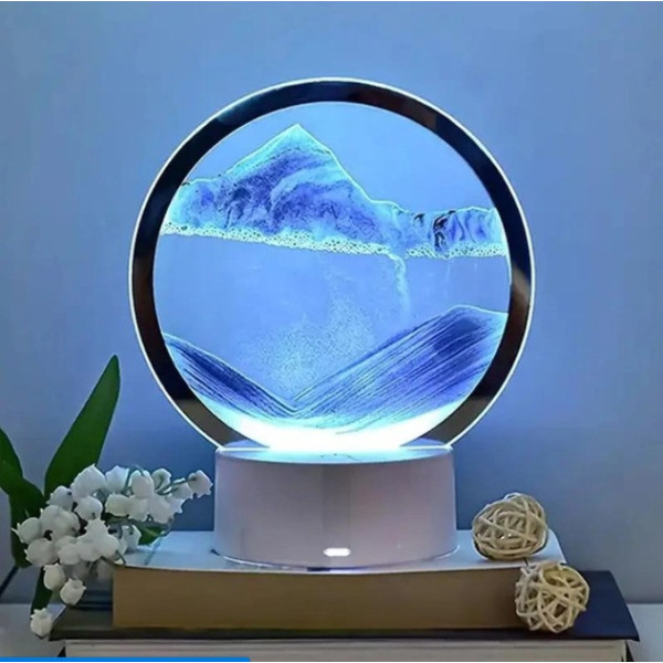 Настольный ночник в форме песочных часов с RGB подсветкой и 3D картиной