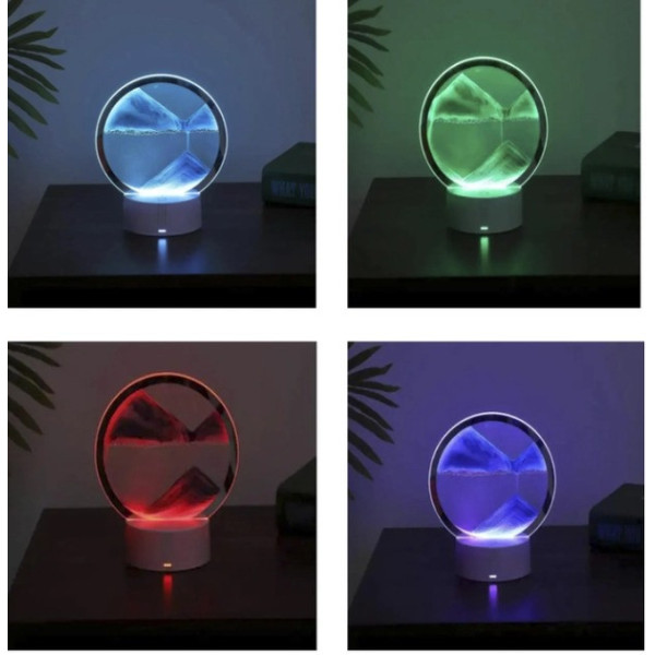 Настольный ночник в форме песочных часов с RGB подсветкой и 3D картиной