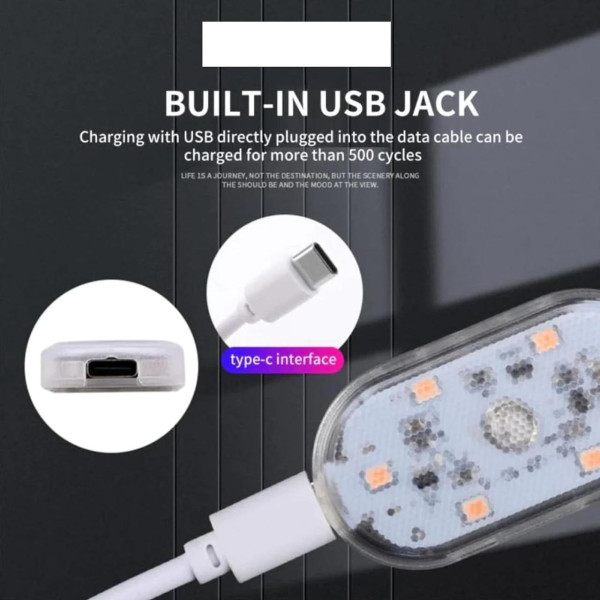 Аккумуляторный RGB светильник 2 шт для салона авто с подвесной магнитной лампой и ночником