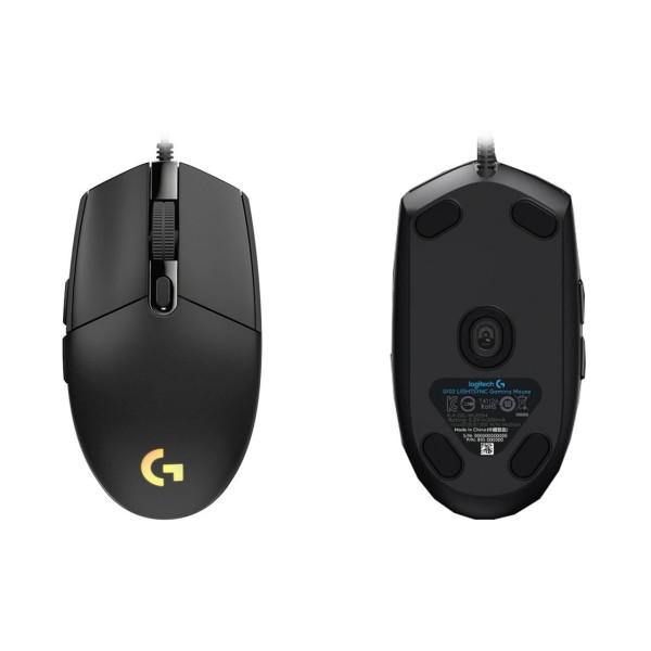 Проводная игровая мышь G102 Lightsync Black с USB, RGB подсветкой и разрешением 8000 DPI для ПК