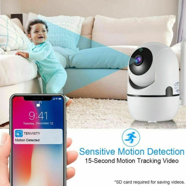 Внутренняя IP-камера видеонаблюдения CAMERA Wifi QC011 с поворотом и инфракрасной подсветкой