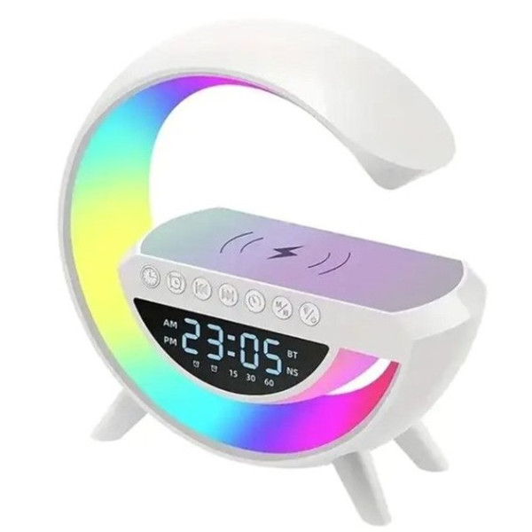Ночник Light Sound Machine 5 в 1 с LED RGB подсветкой, беспроводной зарядкой 15W, будильником и Bluetooth коло