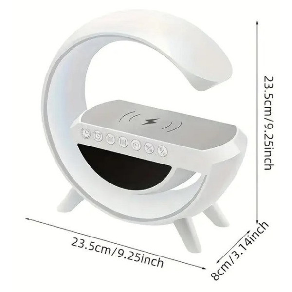 Ночник Light Sound Machine 5 в 1 с LED RGB подсветкой, беспроводной зарядкой 15W, будильником и Bluetooth коло