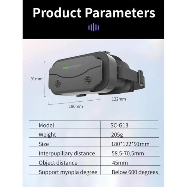 Очки виртуальной реальности SHINECON VR SC-G13 с пультом для смартфонов и 3D устройств