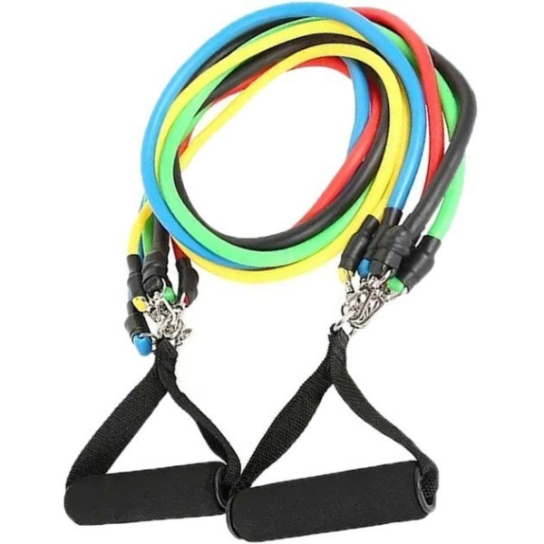 Эспандер Treaning Pro универсальный трубчатый с 5 жгутами Power Bands для атлетических упражнений