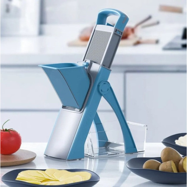 Овощерезка Vegetable cutter 223-6 с регулируемой толщиной нарезки и контейнером, многофункциональная