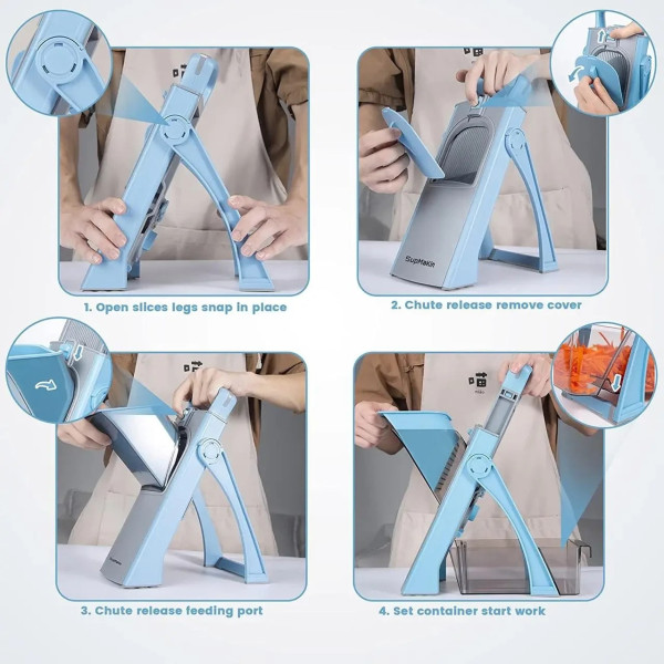 Овощерезка Vegetable cutter 223-6 с регулируемой толщиной нарезки и контейнером, многофункциональная