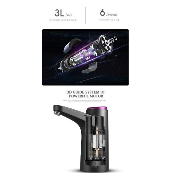 Электрическая помпа для воды SUPRETTO Black с аккумулятором и выбором объема