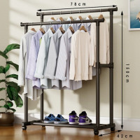 Стойка вешалка  для одежды телескопическая Double Pole 3 JL-DSG-8641