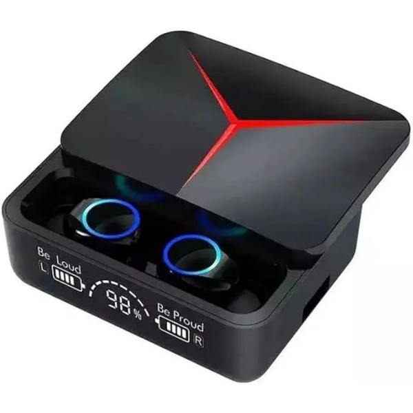 Вакуумные беспроводные наушники TWS M90 Pro с Bluetooth 5.3 и RGB LED подсветкой, зарядный кейс