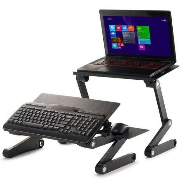 Столик-подставка трансформер Laptop Table T8 с активным охлаждением и подстаканниками для ноутбука