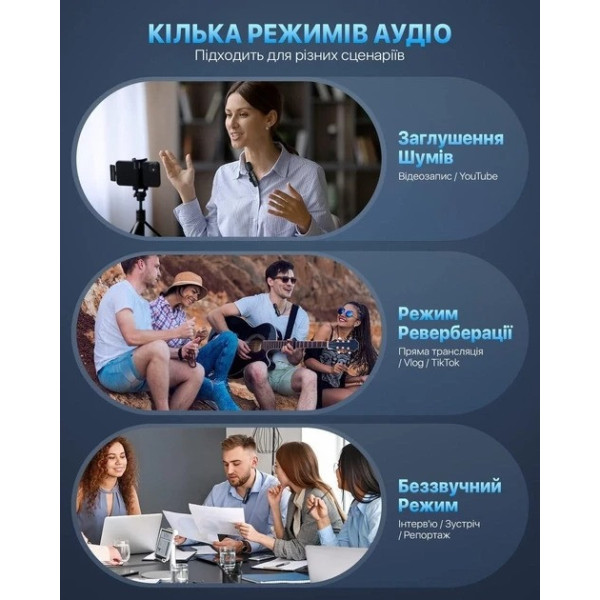 Петличный конденсаторный микрофон K9+ Wireless Lavalier с беспроводным подключением и переходниками Lightning