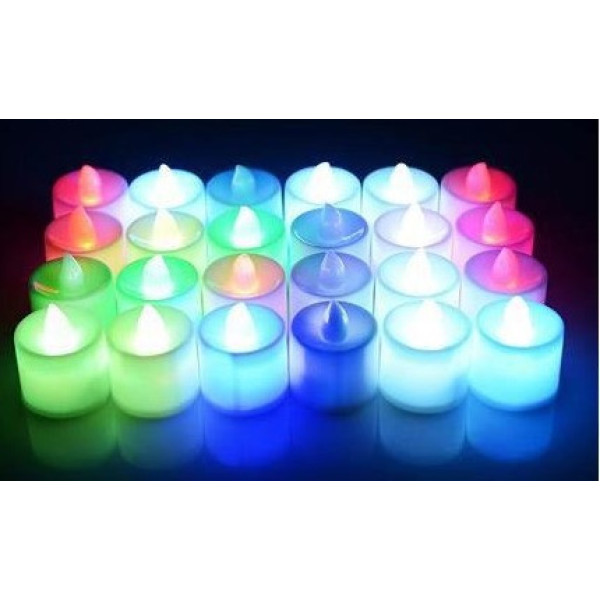 Набор из 24 электронных LED свечей ночников на батарейках пластиковые корпуса