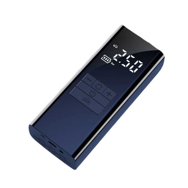 Портативный аккумуляторный автокомпрессор с LED дисплеем и USB, однопоршневой, 6000mAh