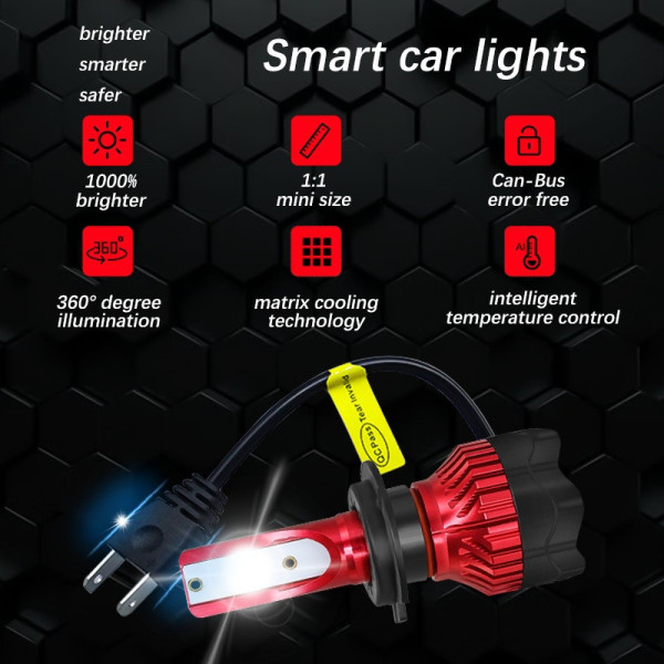 LED лампы H4 GT K5 комплект 10000 лм 80 Вт для ближнего и дальнего света 12В 24В