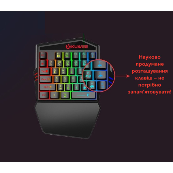 Игровой комплект X1 M1 с Bluetooth клавиатурой и мышью для смартфонов и ПК Black