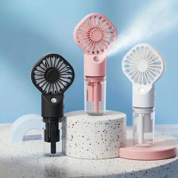 Портативный аккумуляторный вентилятор Handy Fan LY-598 с функцией распыления воды и USB-питанием