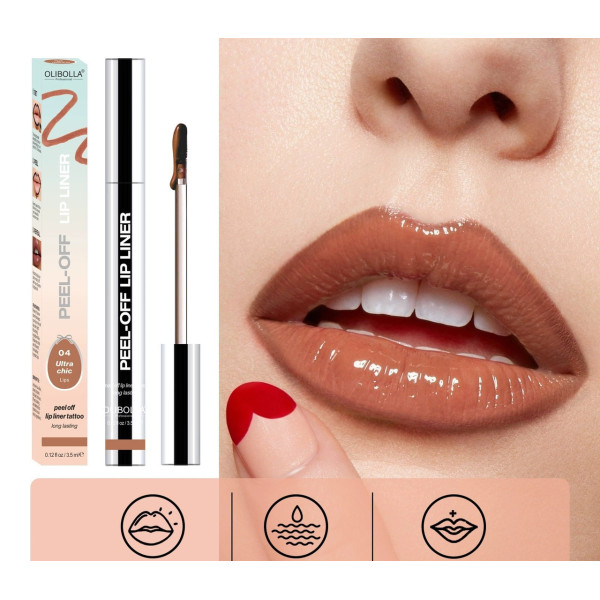 Матовая жидкая помада-подводка для губ с эффектом пилинга Peel-Off Lip Liner оттенки 00 Red и 02 Brown