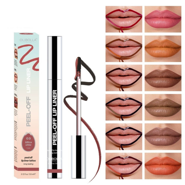Матовая жидкая помада-подводка для губ с эффектом пилинга Peel-Off Lip Liner оттенки 00 Red и 02 Brown
