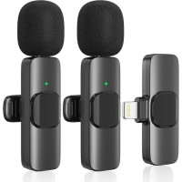 Петличний мікрофон Комплект 2 шт. K11 Wireless Lavalier з адаптером Lightning Чорний