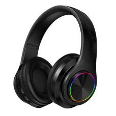Бездротові навушники B39 з підсвіткою RGB Bluetooth з мікрофоном гарнітура Black/White