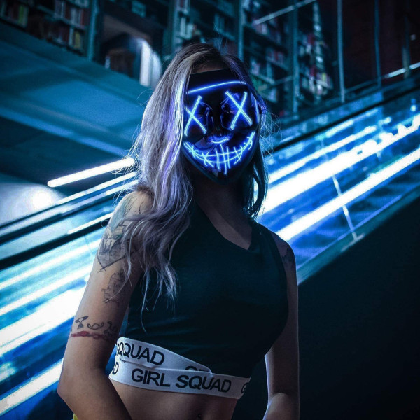 Маска неоновая Purge Mask Судная ночь ABC для карнавала унисекс