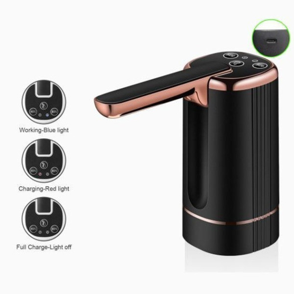 Аккумуляторный электрический насос-диспенсер для воды BRS 1200 мАч с USB Type-C для бутылей 5/10/19 л