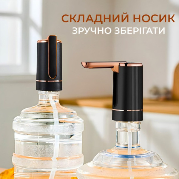 Аккумуляторный электрический насос-диспенсер для воды BRS 1200 мАч с USB Type-C для бутылей 5/10/19 л