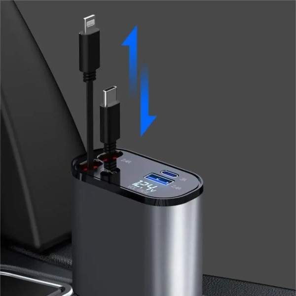 Зарядное устройство для автомобиля Hugeel HG-CC11 66 Вт с QC 3.0, PD и встроенным кабелем Type-C/Lightning