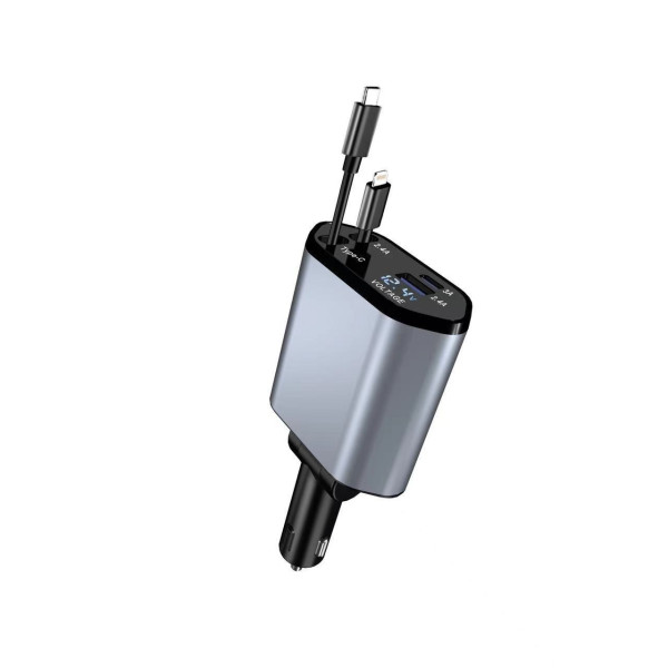 Зарядное устройство для автомобиля Hugeel HG-CC11 66 Вт с QC 3.0, PD и встроенным кабелем Type-C/Lightning