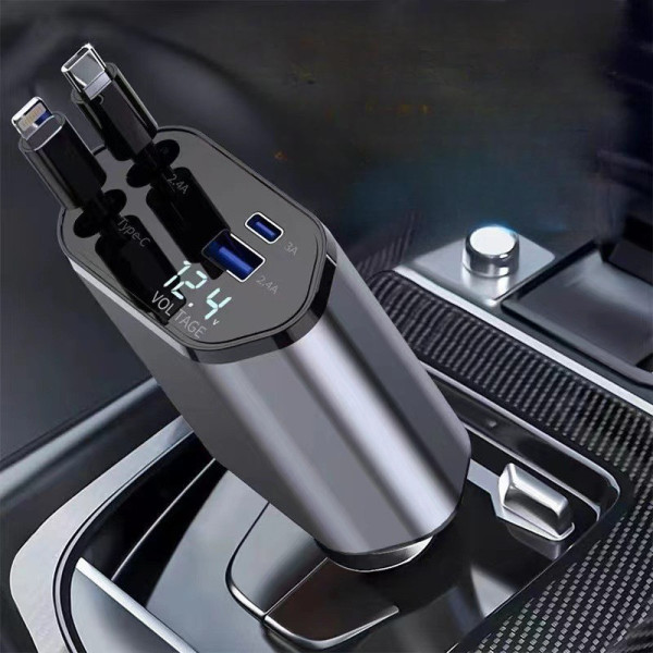 Зарядное устройство для автомобиля Hugeel HG-CC11 66 Вт с QC 3.0, PD и встроенным кабелем Type-C/Lightning