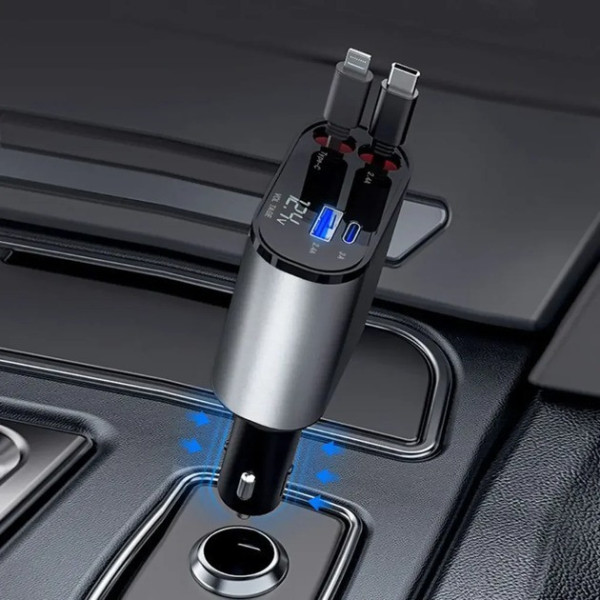 Зарядное устройство для автомобиля Hugeel HG-CC11 66 Вт с QC 3.0, PD и встроенным кабелем Type-C/Lightning