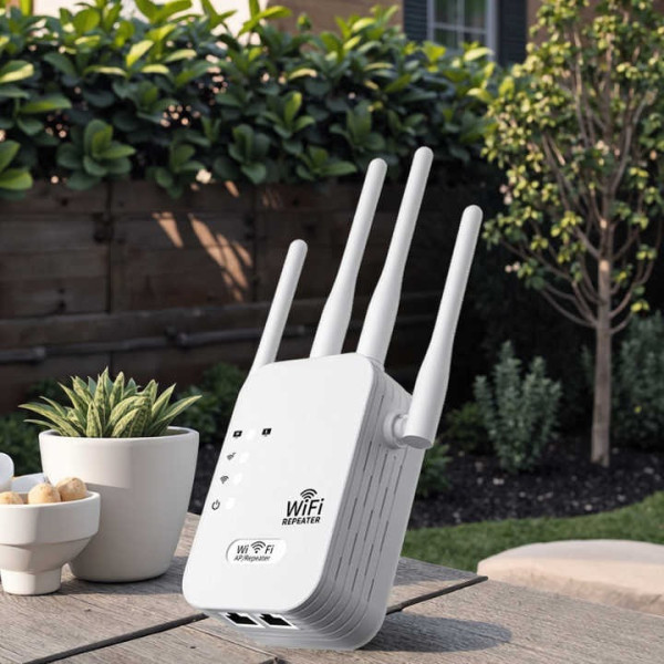 Репітер Wi-Fi підсилювач сигналу 2.4 ГГц, швидкість до 300 Мбіт/с, 4 антени, режими повторювача та точки доступу