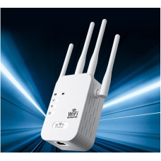 Репітер Wi-Fi підсилювач сигналу 2.4 ГГц, швидкість до 300 Мбіт/с, 4 антени, режими повторювача та точки доступу