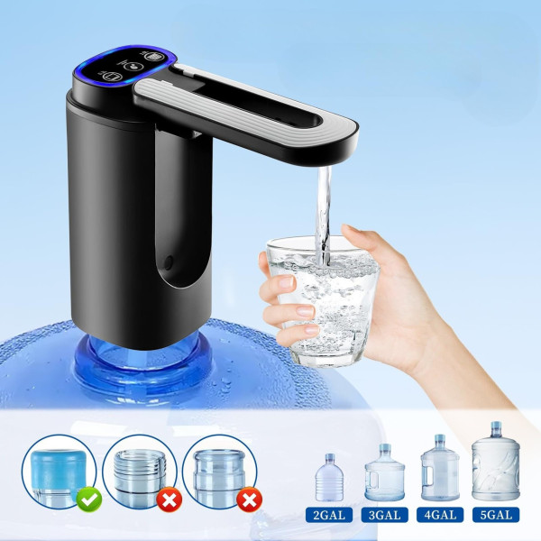 Электрическая портативная помпа Water Pump 600 мл с аккумулятором 1200 мАч и USB-зарядкой для бутылей до 19 л