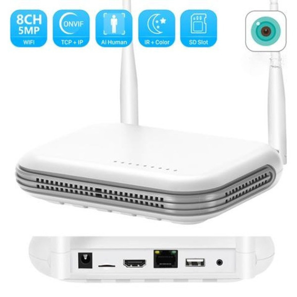 Wi-Fi видеорегистратор с NVR на 8 IP-камер, HDMI выход, удалённый доступ, поддержка Full HD и 5 Мп