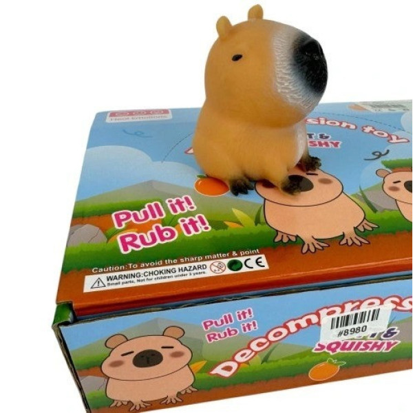 Мягкая игрушка-сквиши Капибара из PU, антистресс, 8,5 см, для детей и взрослых