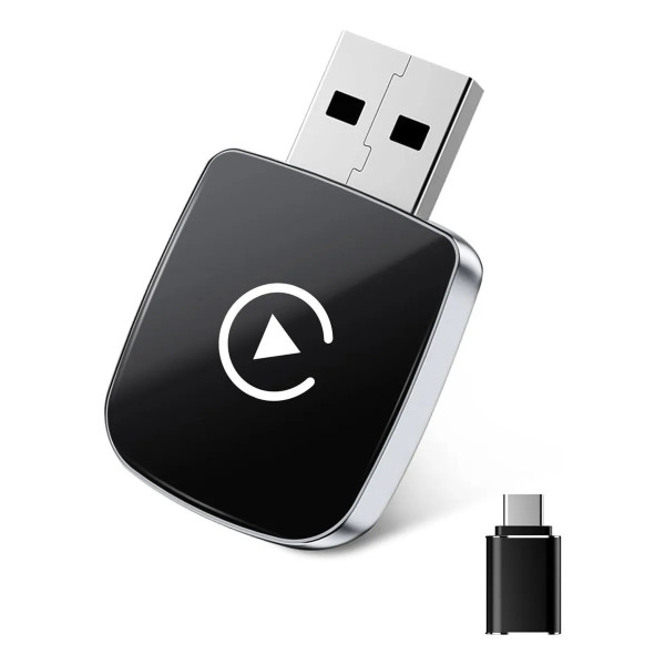 Бездротовий автоадаптер CarPlay/Android Auto з USB Type-C, plug&play, для iOS і Android