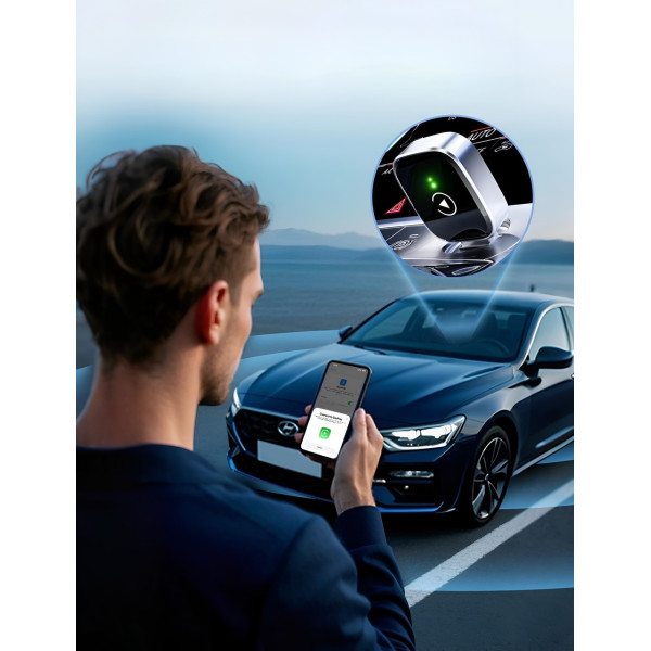 Бездротовий автоадаптер CarPlay/Android Auto з USB Type-C, plug&play, для iOS і Android